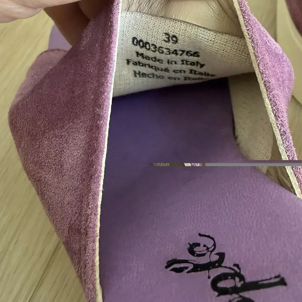Free People Suede Zoe Platform Orchid Pavillion Women’s Size 39 Made In Italy